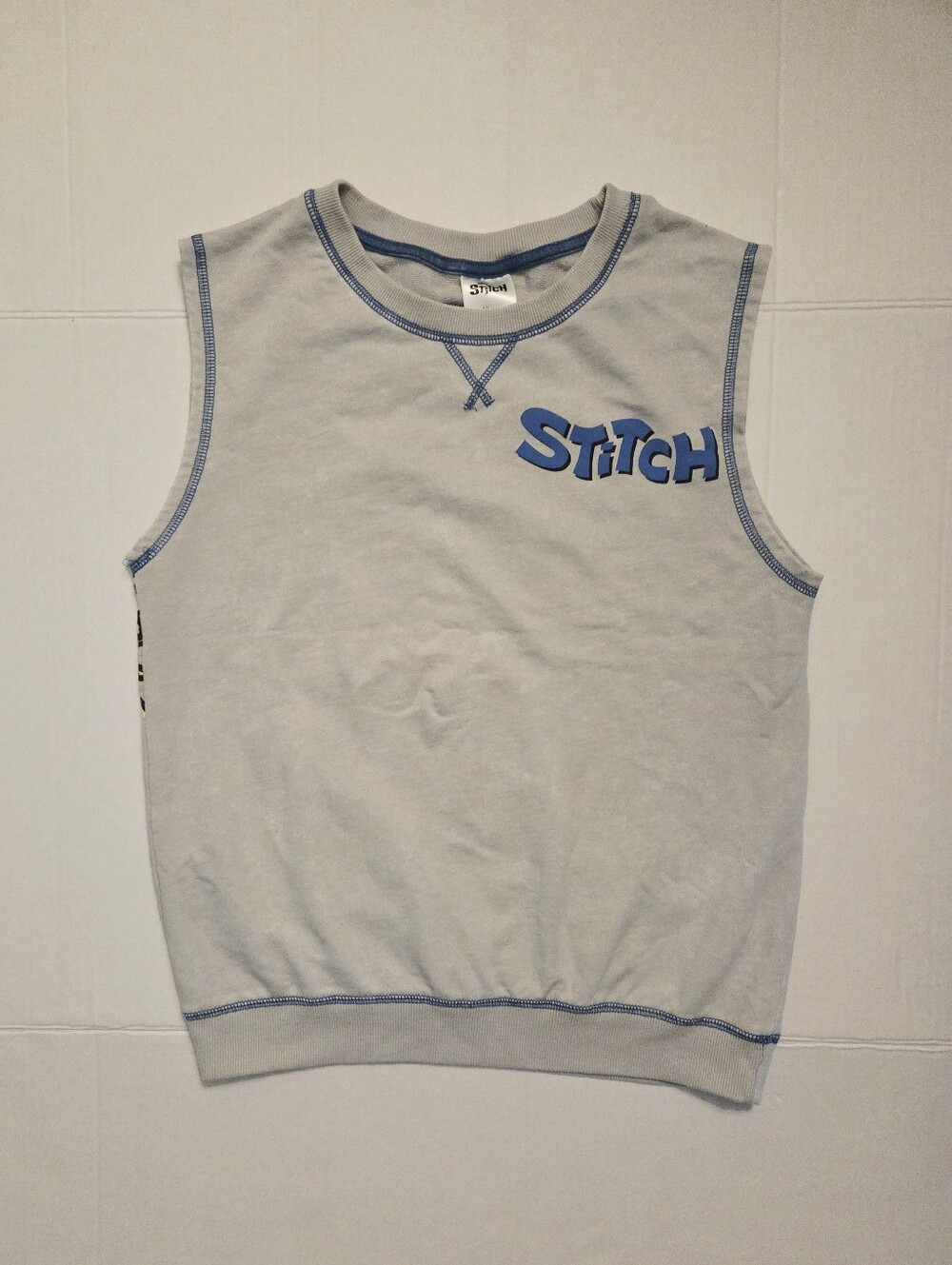 Disney Light Gray Tank Top with Blue Stitch Logo